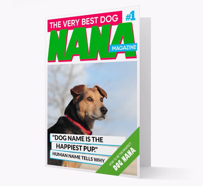 'Very Best Dog Nana Magazine' - Personalized Photo Upload {breedFullName} Card